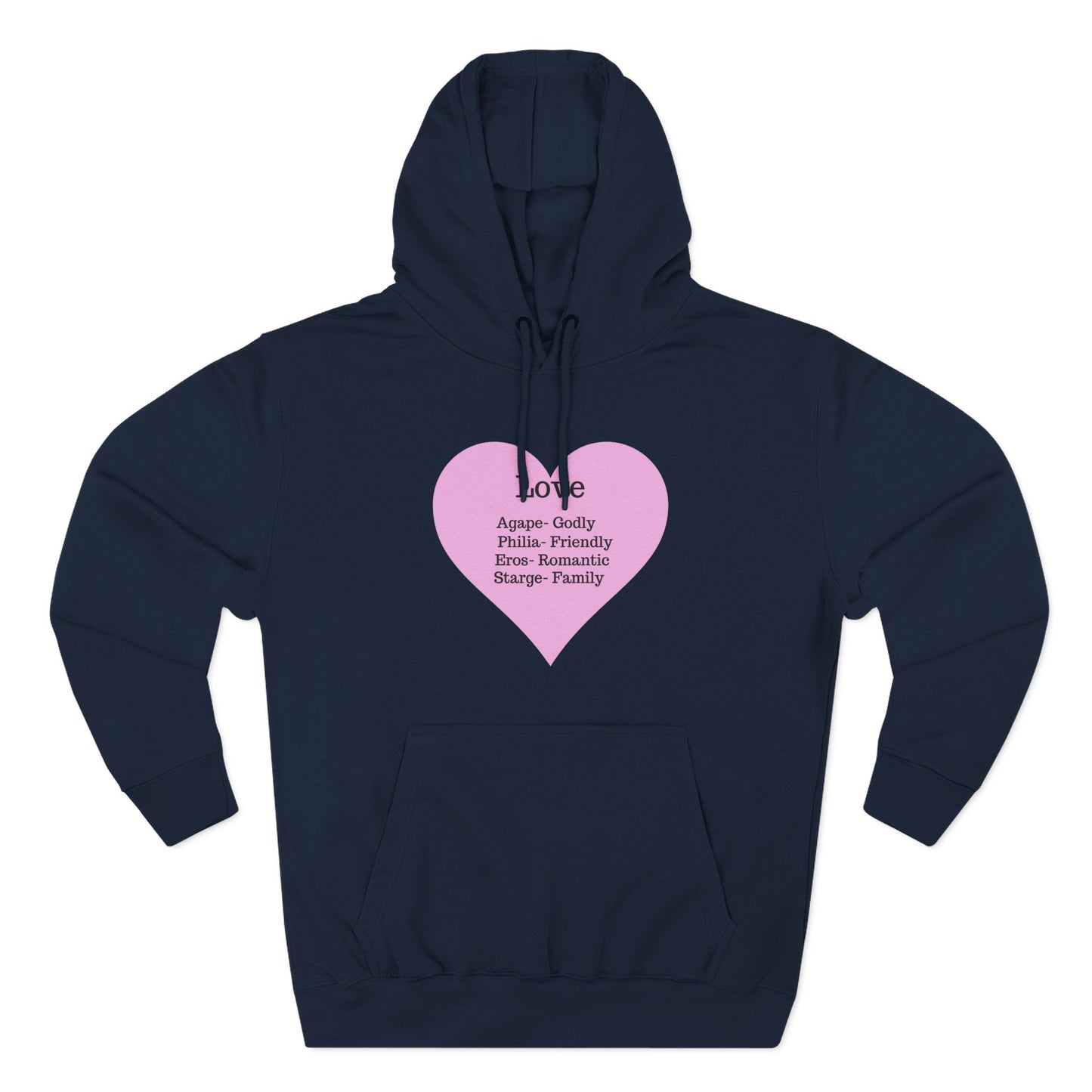 Cozy Heartfelt Love Fleece Hoodie | Soft Three-Panel Everyday Comfort