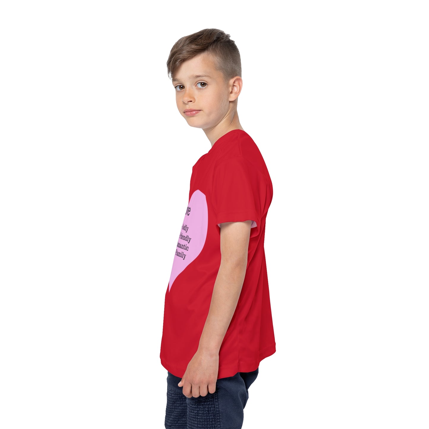 Types of Love Heart Kids Performance Jersey (Dark Red)