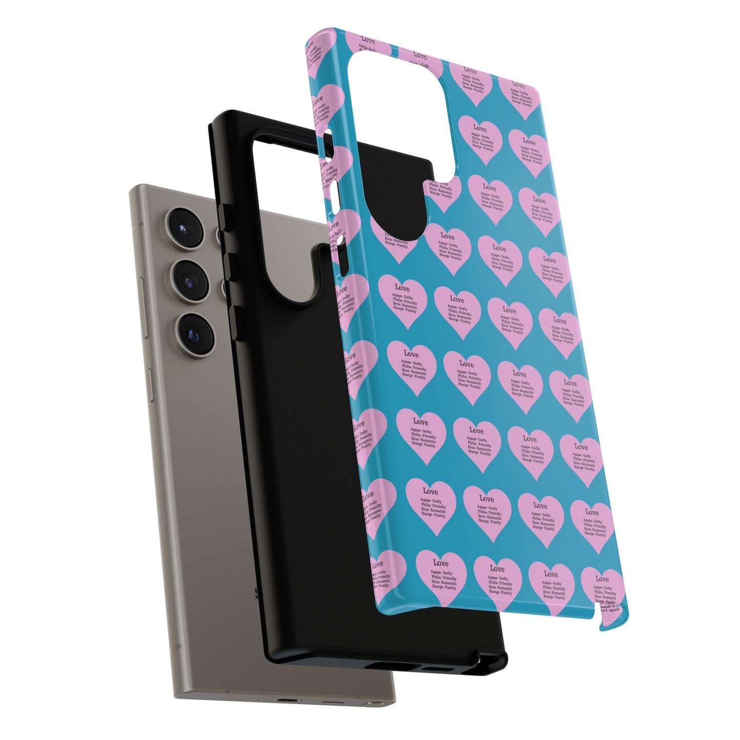 Hearts-A-Flutter Phone Case (Samsung)(Turquoise)