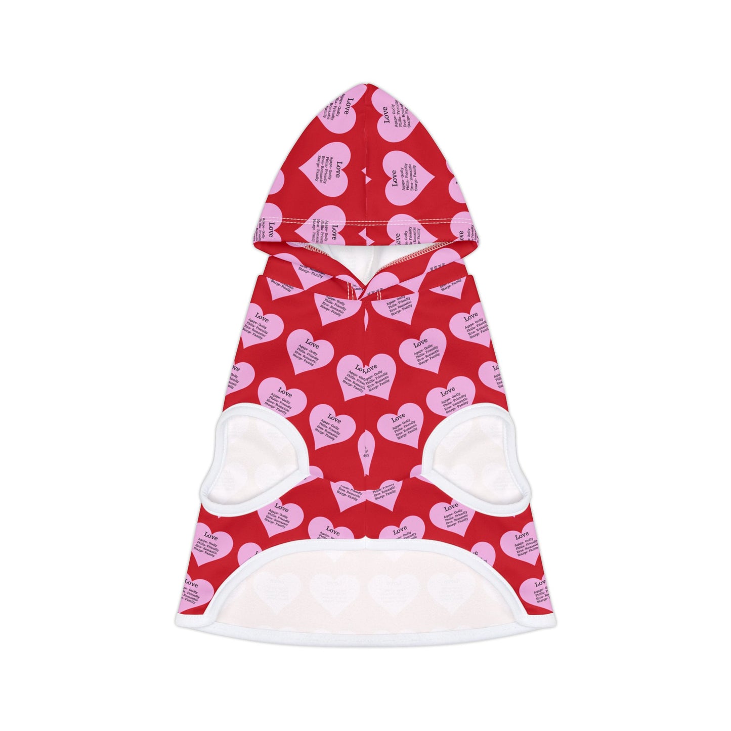 Charming Heart Pet Hoodie Pattern (Dark red)