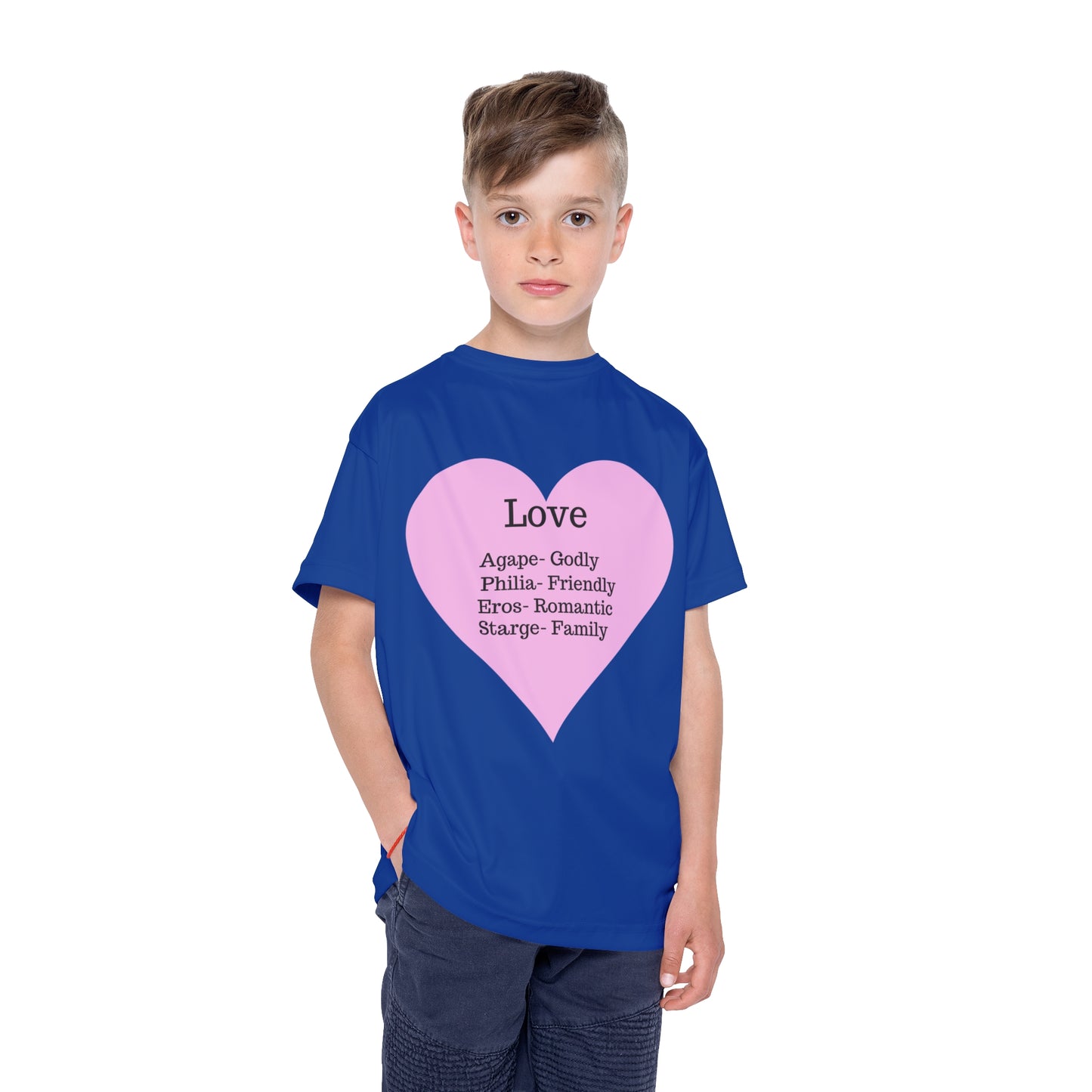 Types of Love Heart Kids Performance Jersey (Dark Blue)