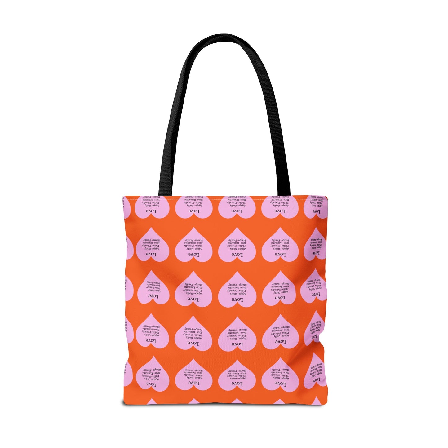 Pink Hearts Tote Bag (Orange)