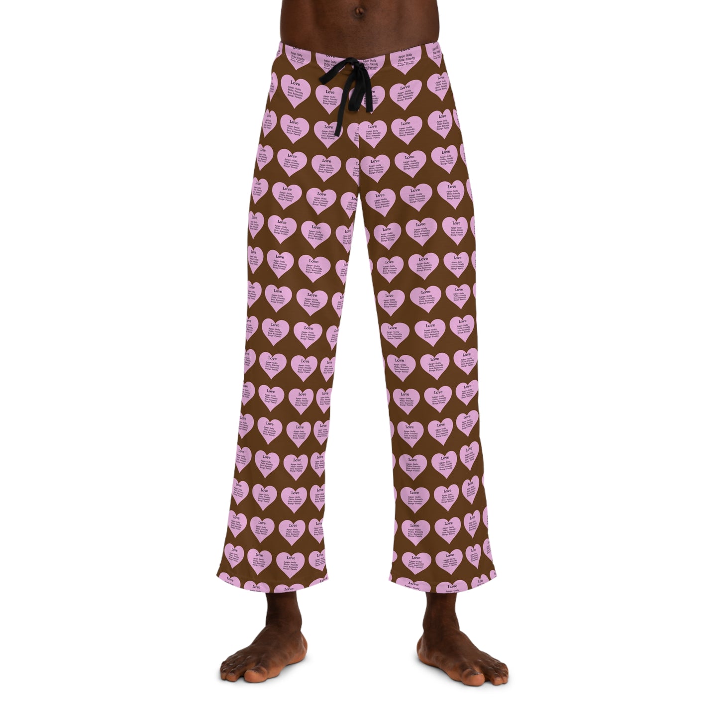 Men's All-Over Print Pajama Pants (Brown)