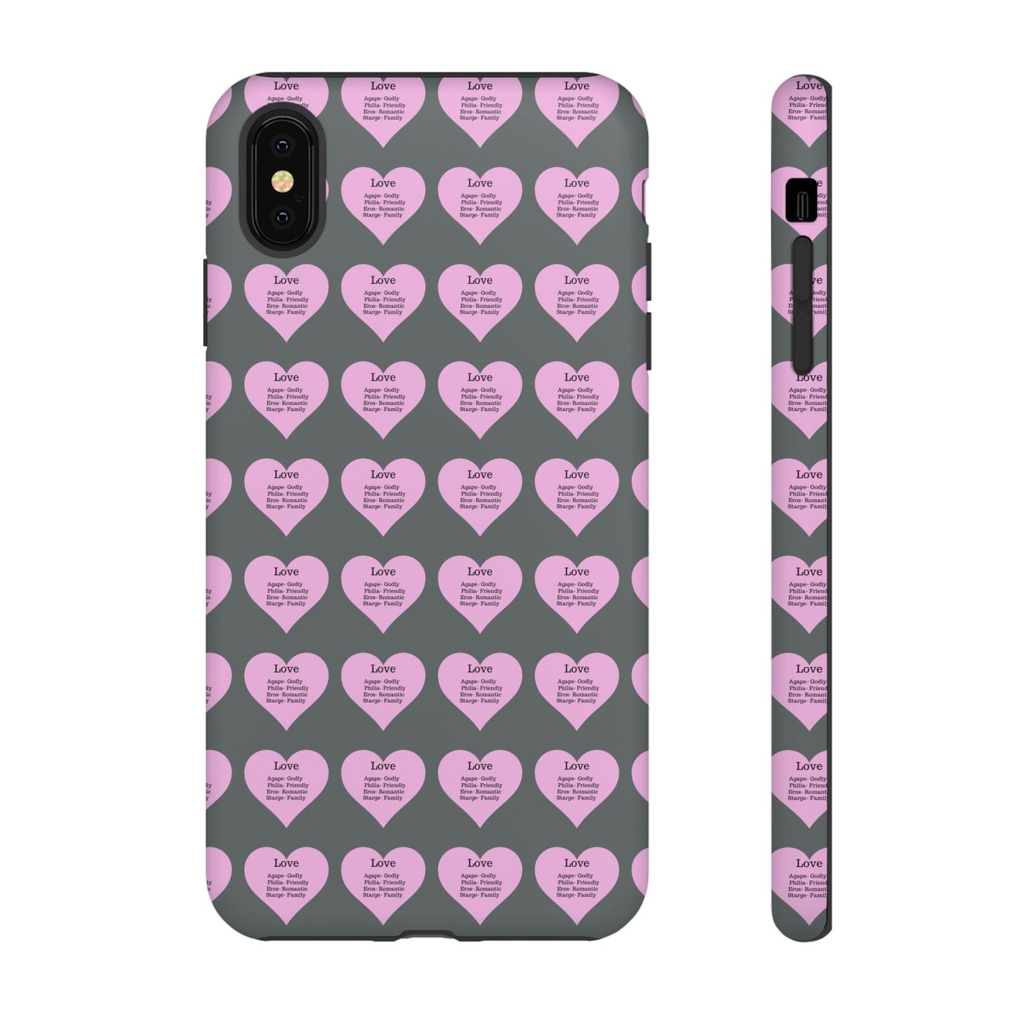 Hearts-A-Flutter Phone Case (iPhone, Google Pixel)(Dark grey)