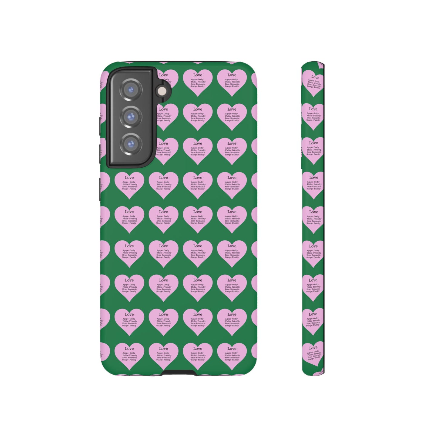 Hearts-A-Flutter Phone Case (Samsung)(Dark green)