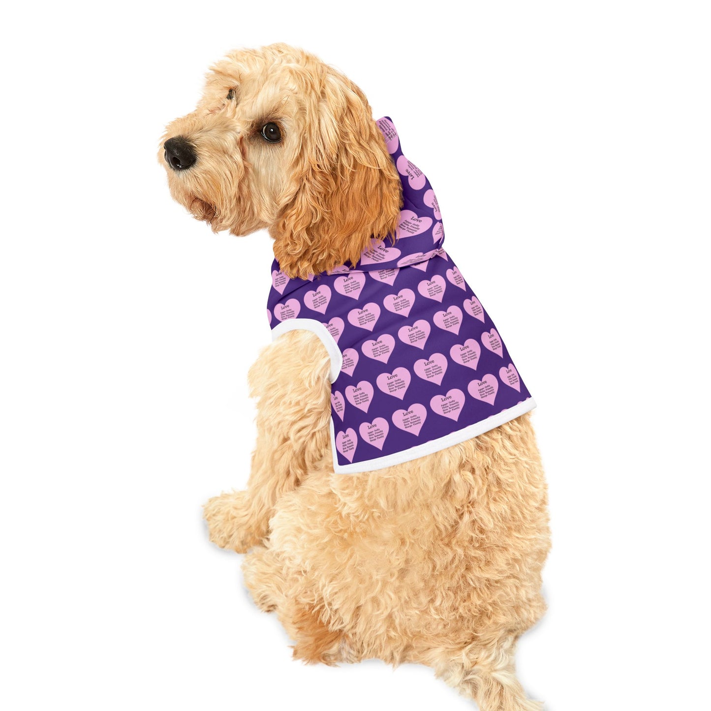Charming Heart Pet Hoodie Pattern (Purple)