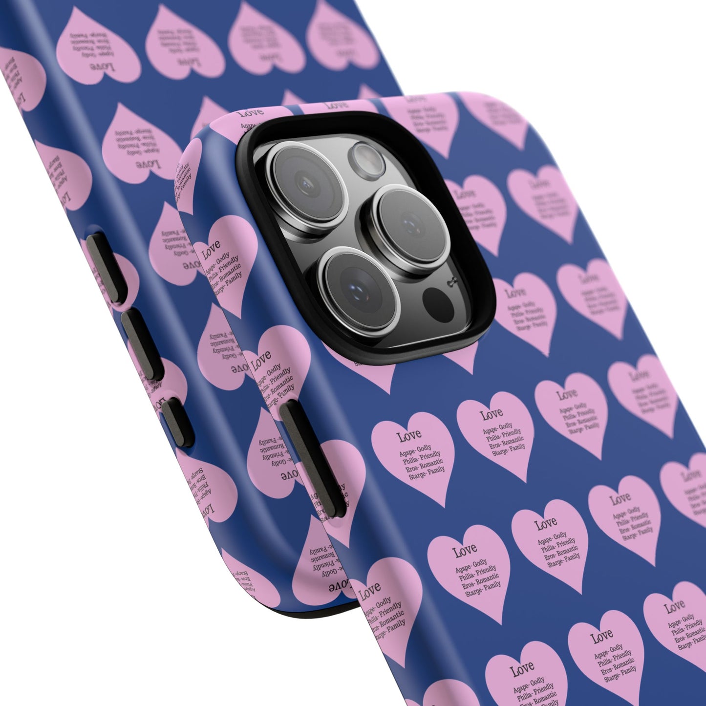 Hearts-A-Flutter Phone Case (iPhone, Google Pixel)(Dark blue)