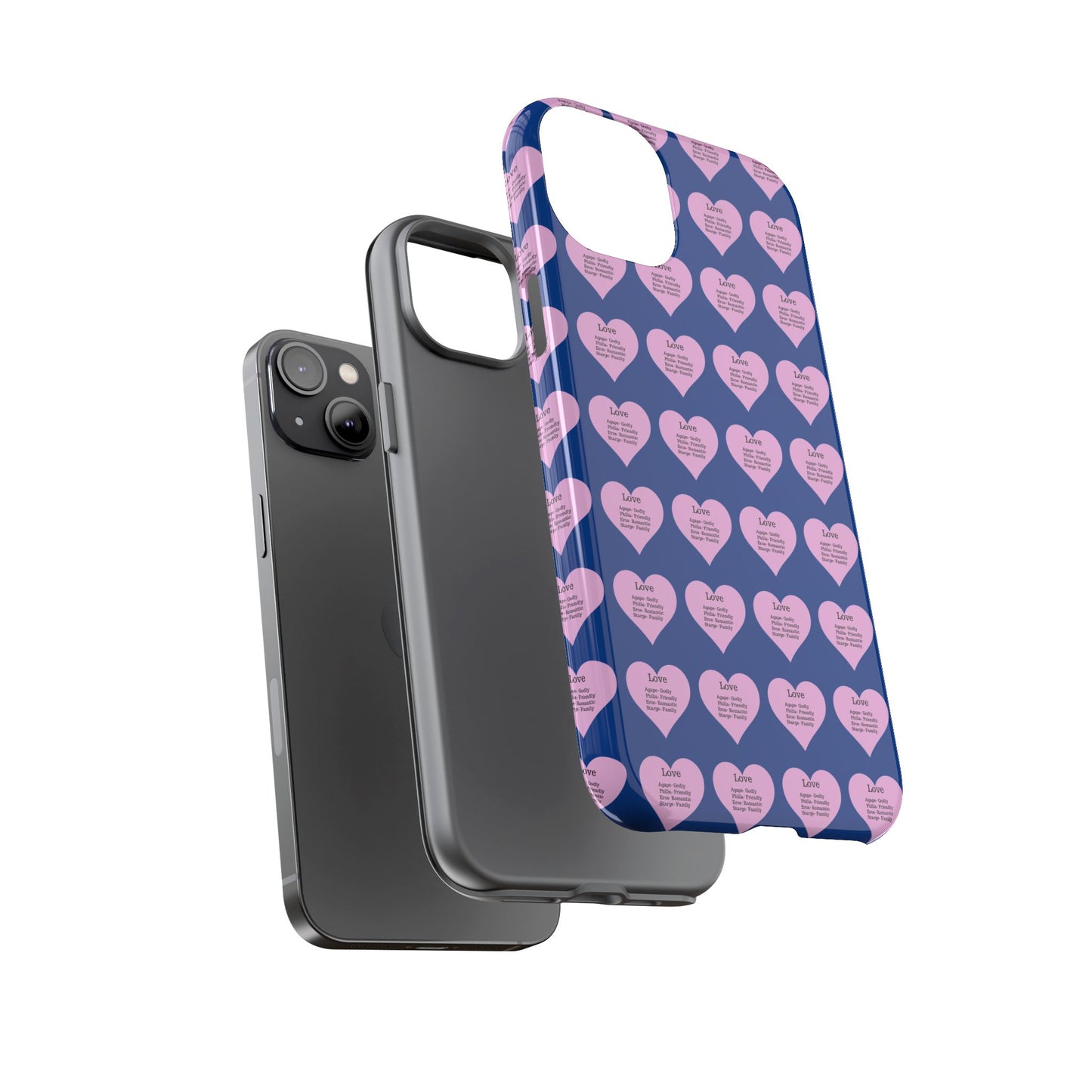 Hearts-A-Flutter Phone Case (iPhone, Google Pixel)(Dark blue)