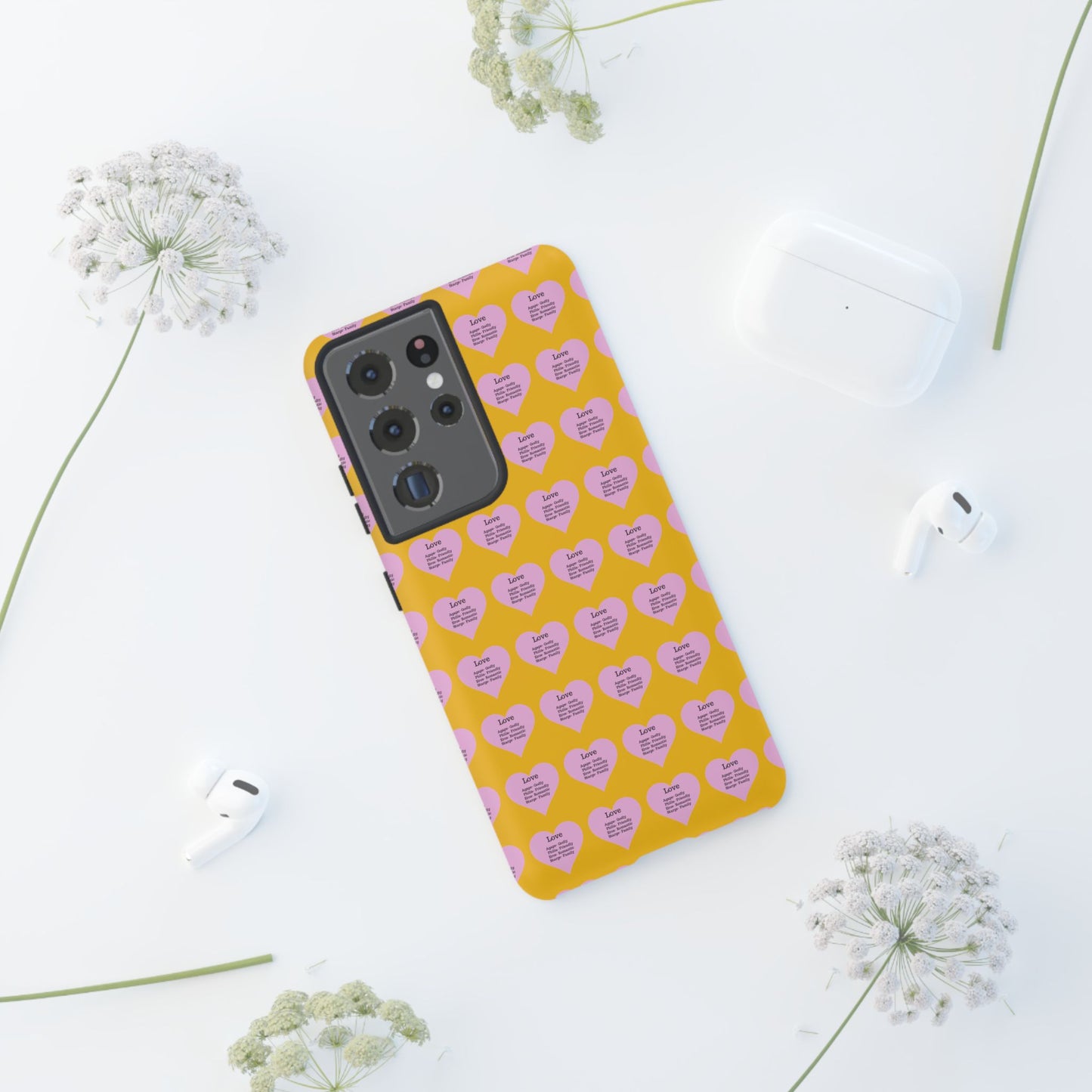 Hearts-A-Flutter Phone Case (Samsung)(Yellow)