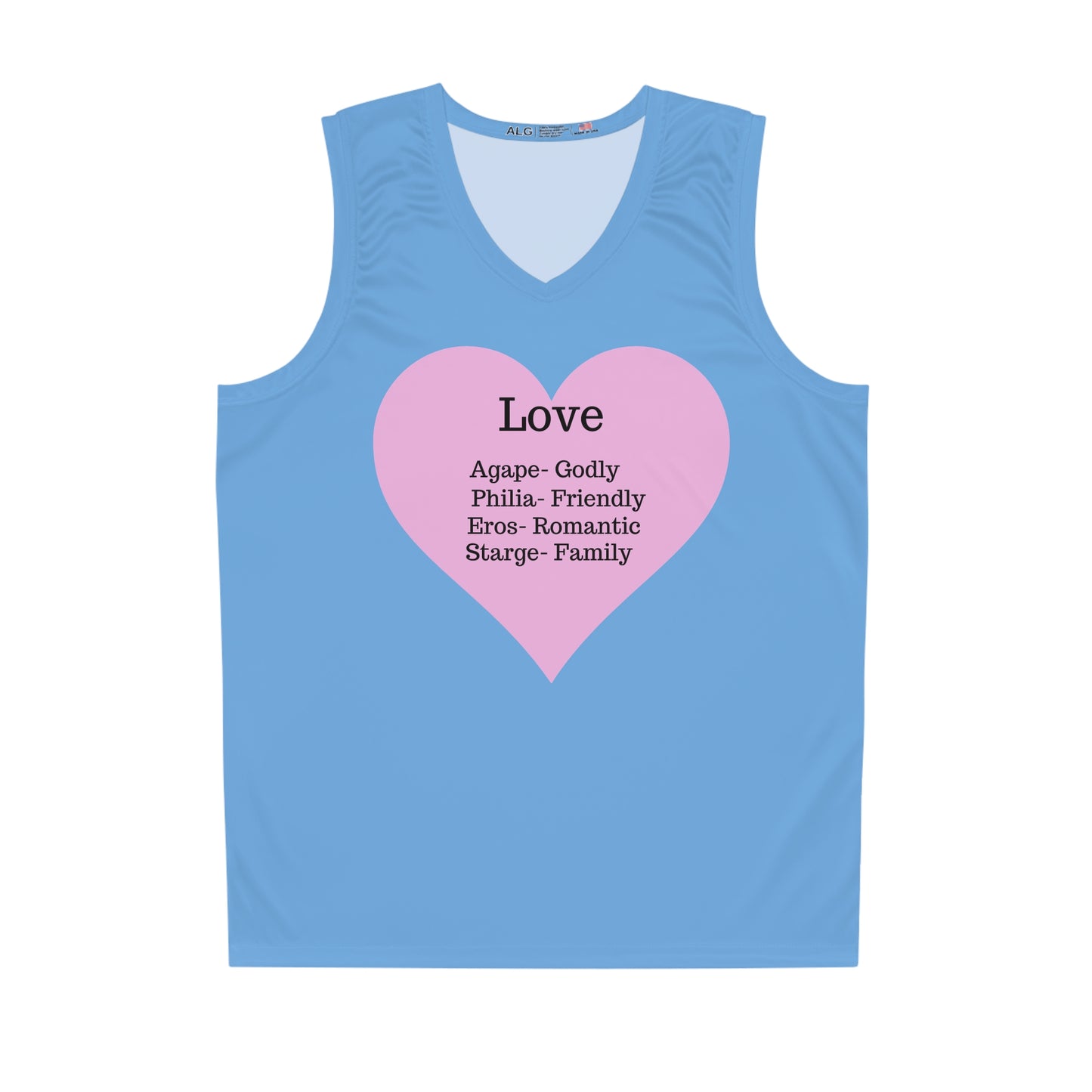 Love Heart Basketball Jersey (Light Blue)