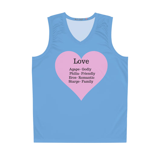 Love Heart Basketball Jersey (Light Blue)