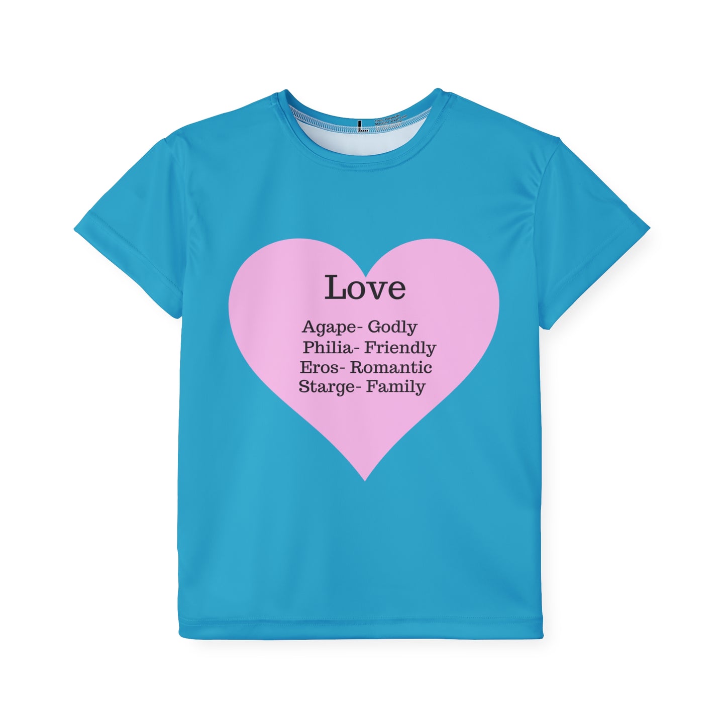 Types of Love Heart Kids Performance Jersey (Turquoise)
