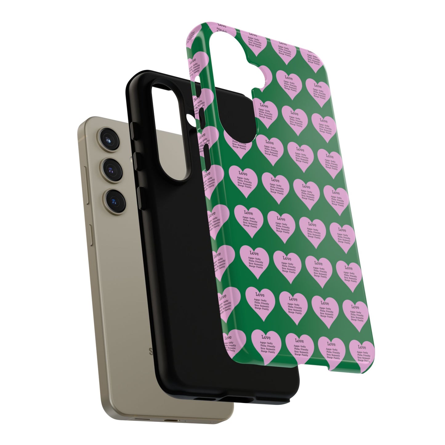 Hearts-A-Flutter Phone Case (Samsung)(Dark green)