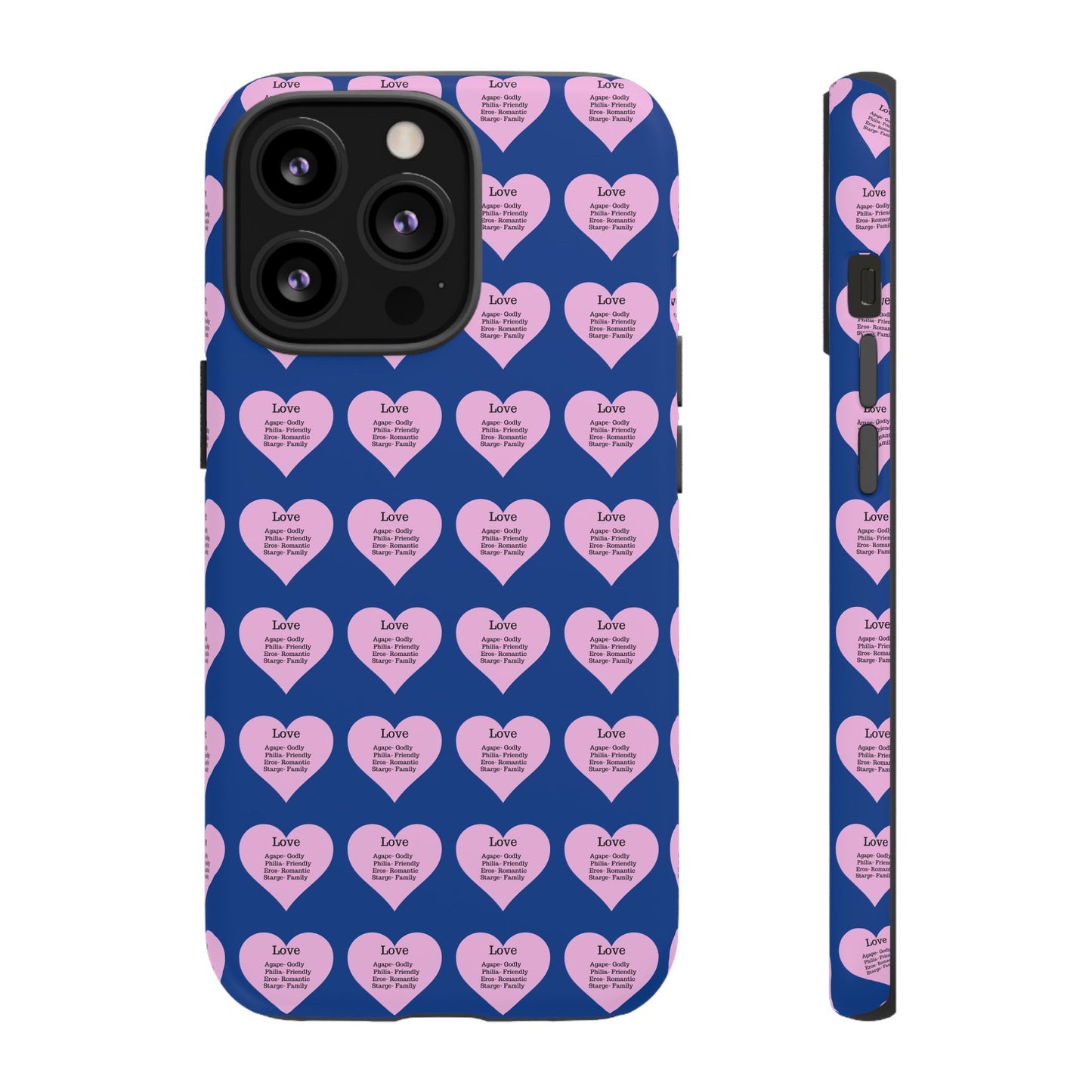 Hearts-A-Flutter Phone Case (iPhone, Google Pixel)(Dark blue)