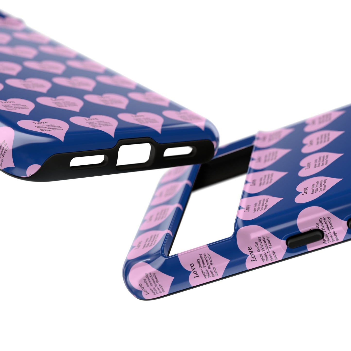 Hearts-A-Flutter Phone Case (iPhone, Google Pixel)(Dark blue)