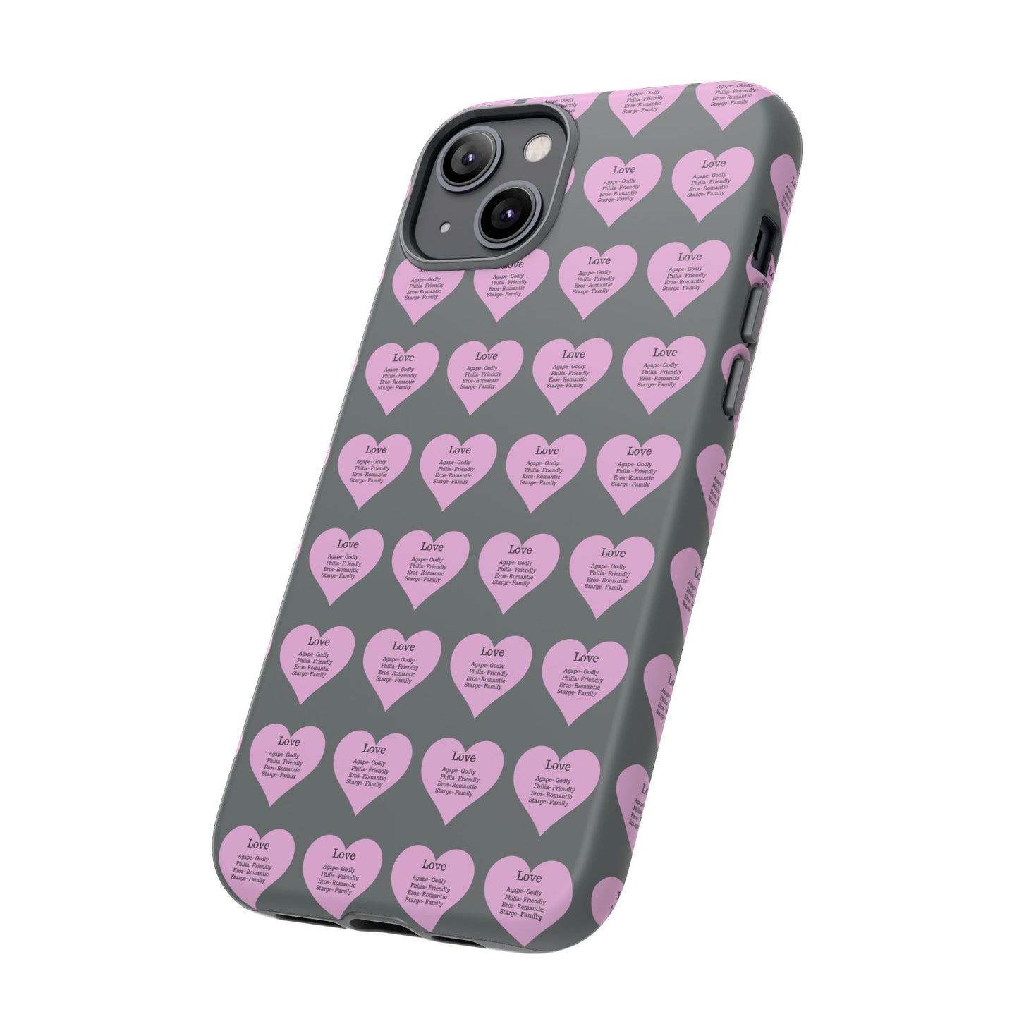 Hearts-A-Flutter Phone Case (iPhone, Google Pixel)(Dark grey)