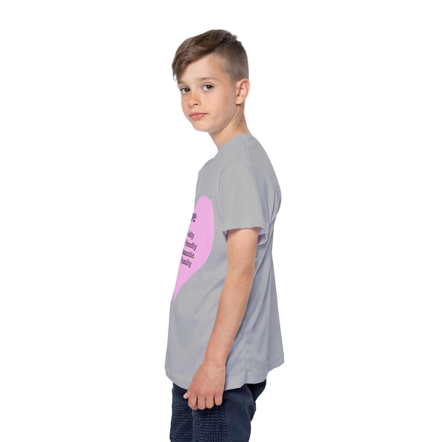 Types of Love Heart Kids Performance Jersey (Light Grey)