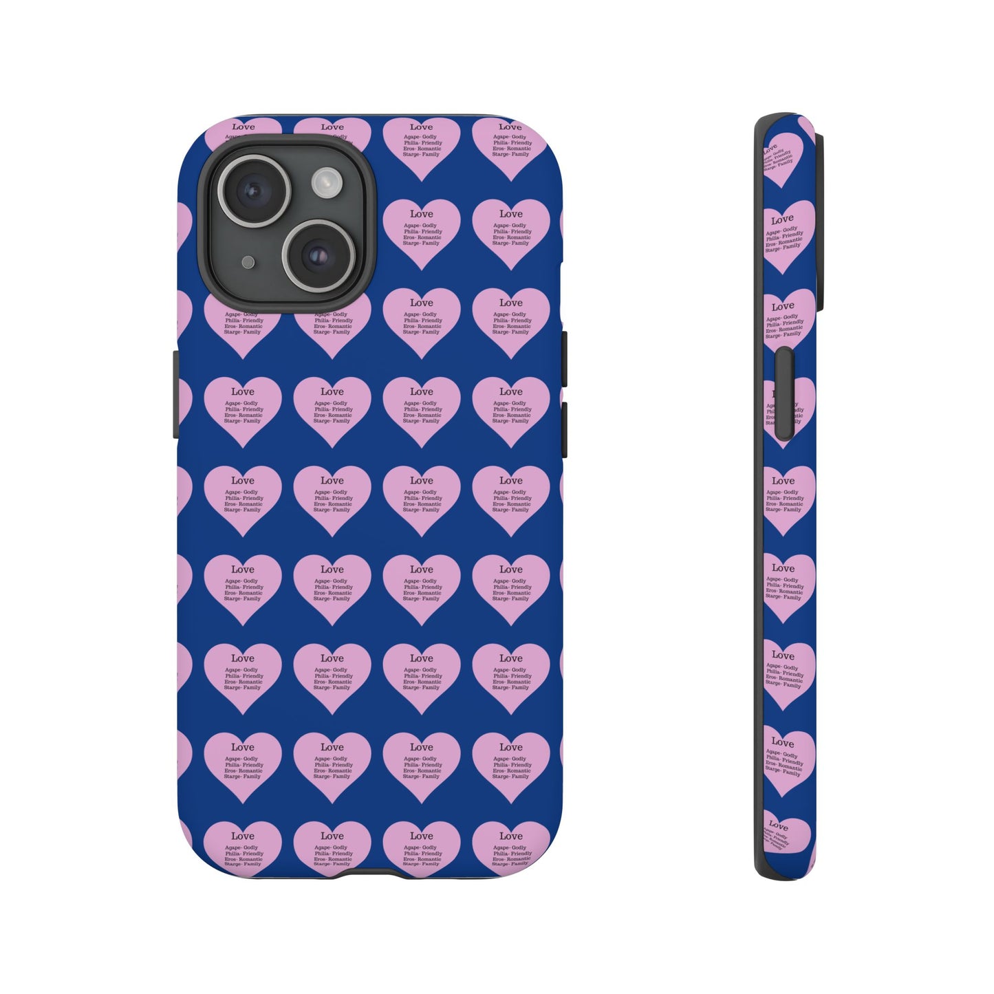 Hearts-A-Flutter Phone Case (iPhone, Google Pixel)(Dark blue)