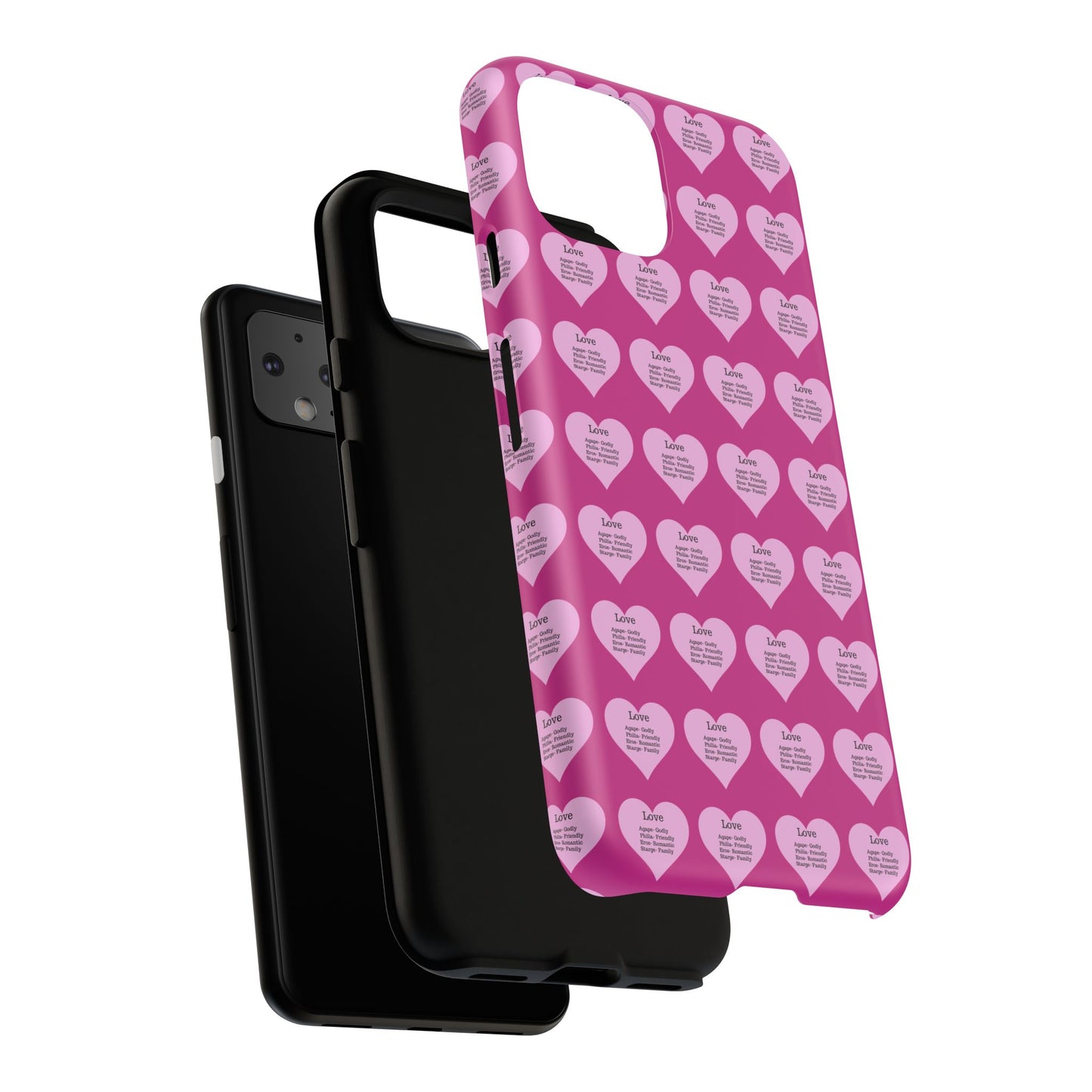 Hearts-A-Flutter Phone Case (iPhone, Google Pixel)(Pink)