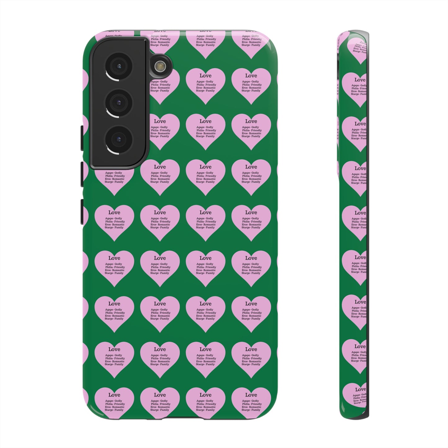 Hearts-A-Flutter Phone Case (Samsung)(Dark green)