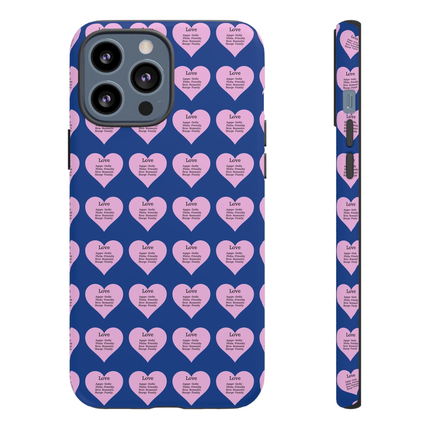 Hearts-A-Flutter Phone Case (iPhone, Google Pixel)(Dark blue)