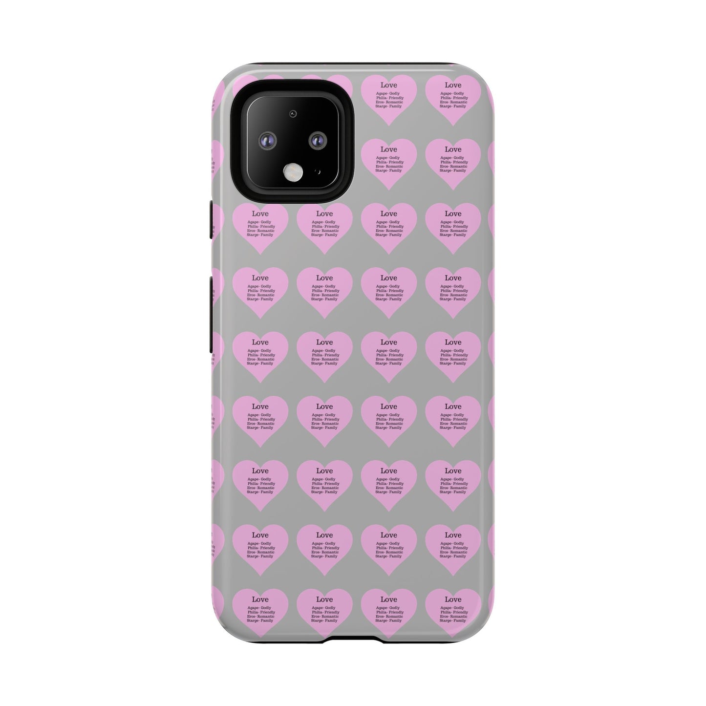 Hearts-A-Flutter Phone Case (iPhone, Google Pixel)(Light grey)