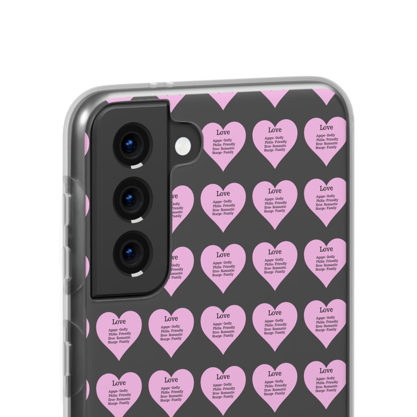 Pink Hearts Transparent Phone Case