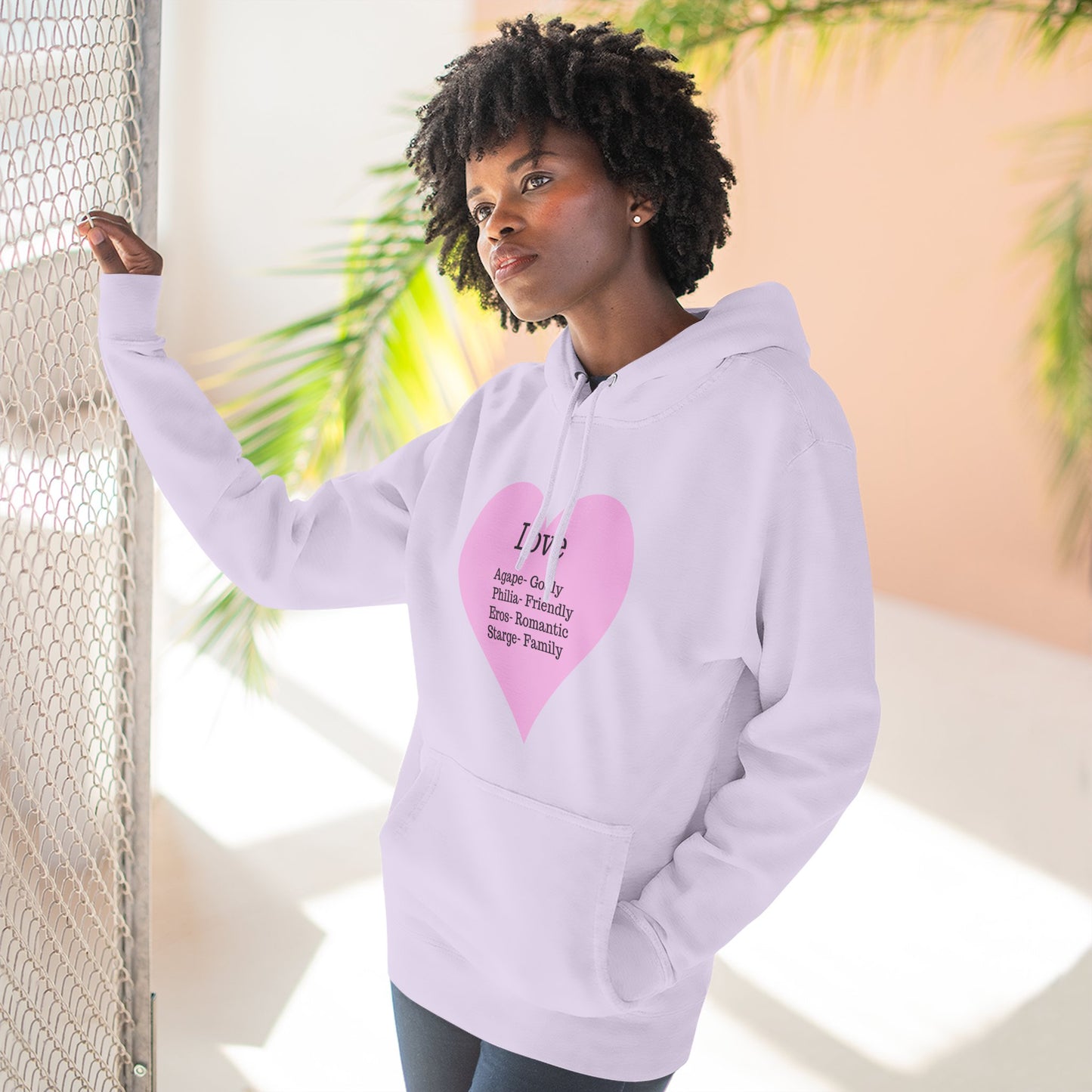 Cozy Heartfelt Love Fleece Hoodie | Soft Three-Panel Everyday Comfort