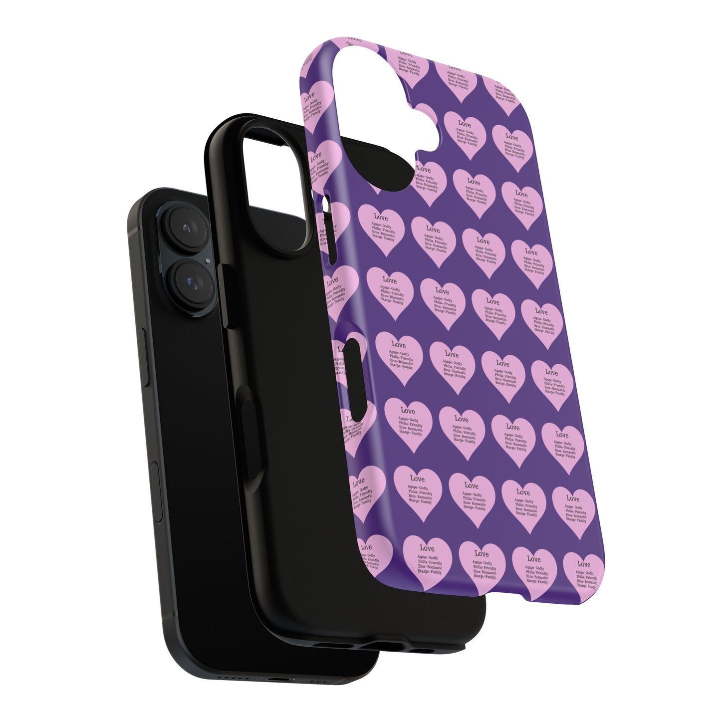 Hearts-A-Flutter Phone Case (iPhone, Google Pixel)(Purple)