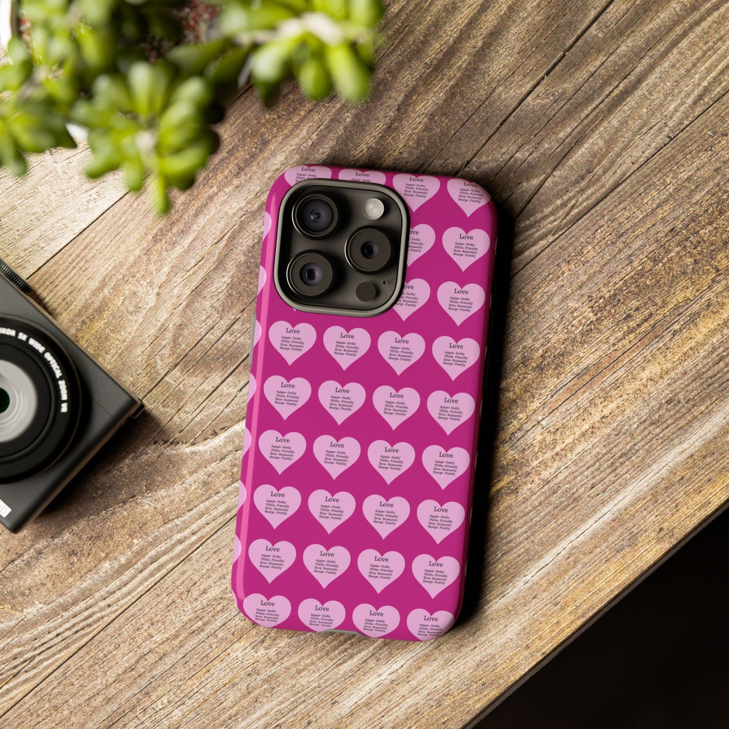 Hearts-A-Flutter Phone Case (iPhone, Google Pixel)(Pink)