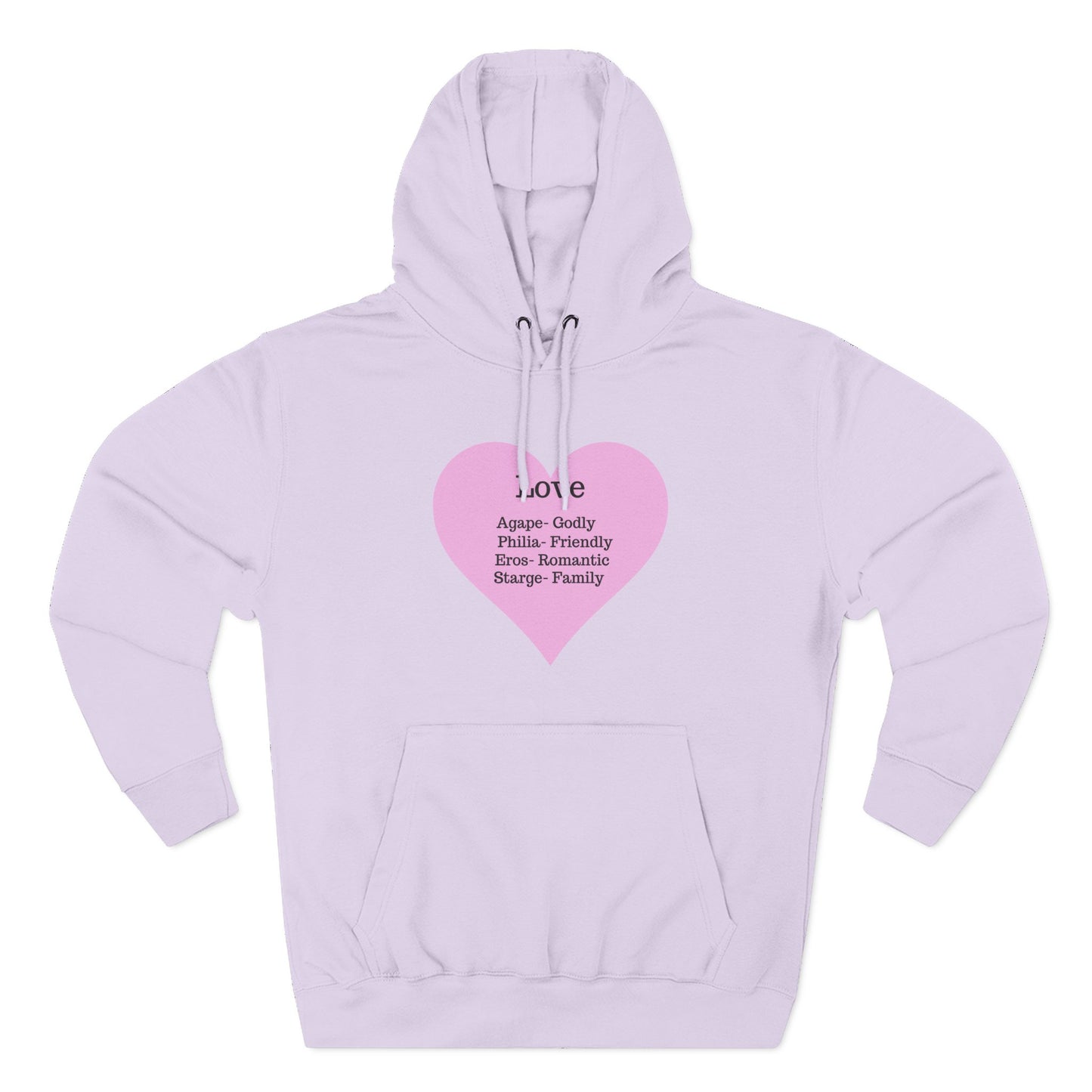 Cozy Heartfelt Love Fleece Hoodie | Soft Three-Panel Everyday Comfort