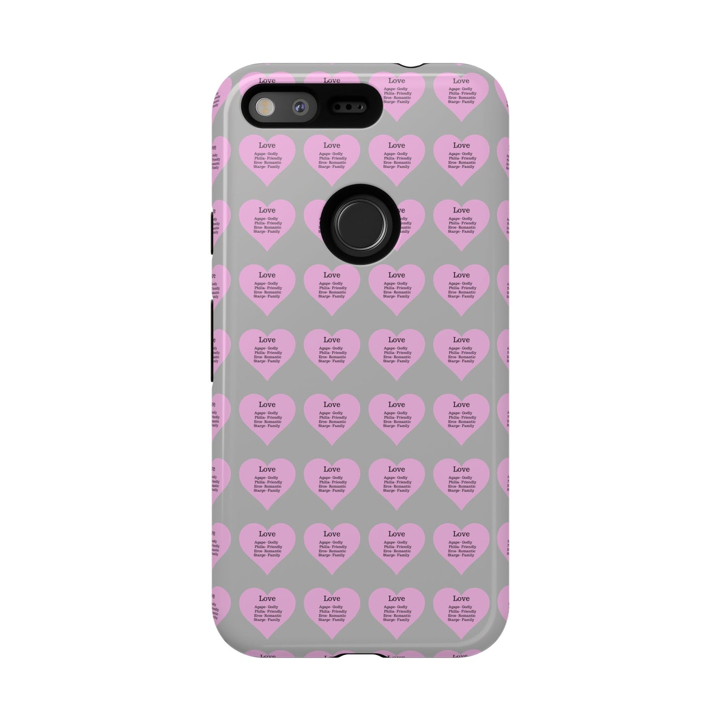 Hearts-A-Flutter Phone Case (iPhone, Google Pixel)(Light grey)