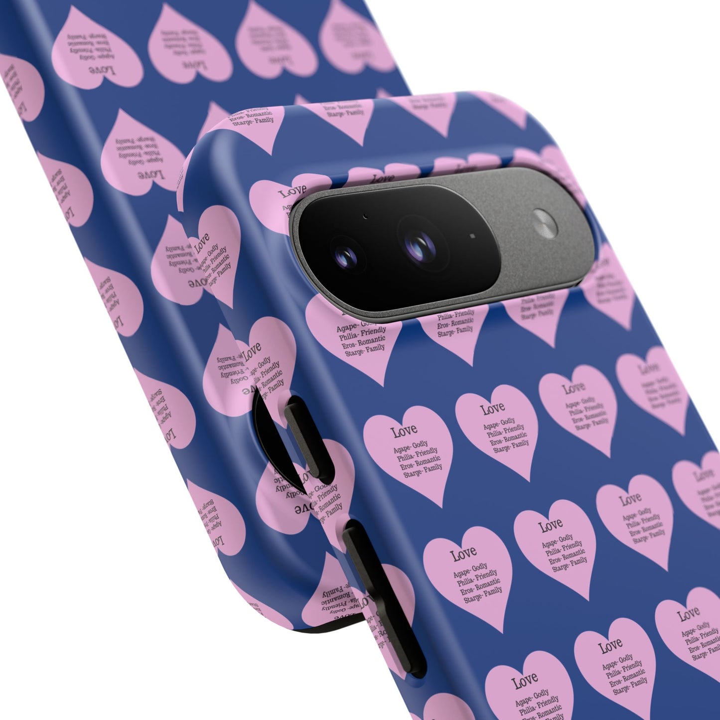 Hearts-A-Flutter Phone Case (iPhone, Google Pixel)(Dark blue)