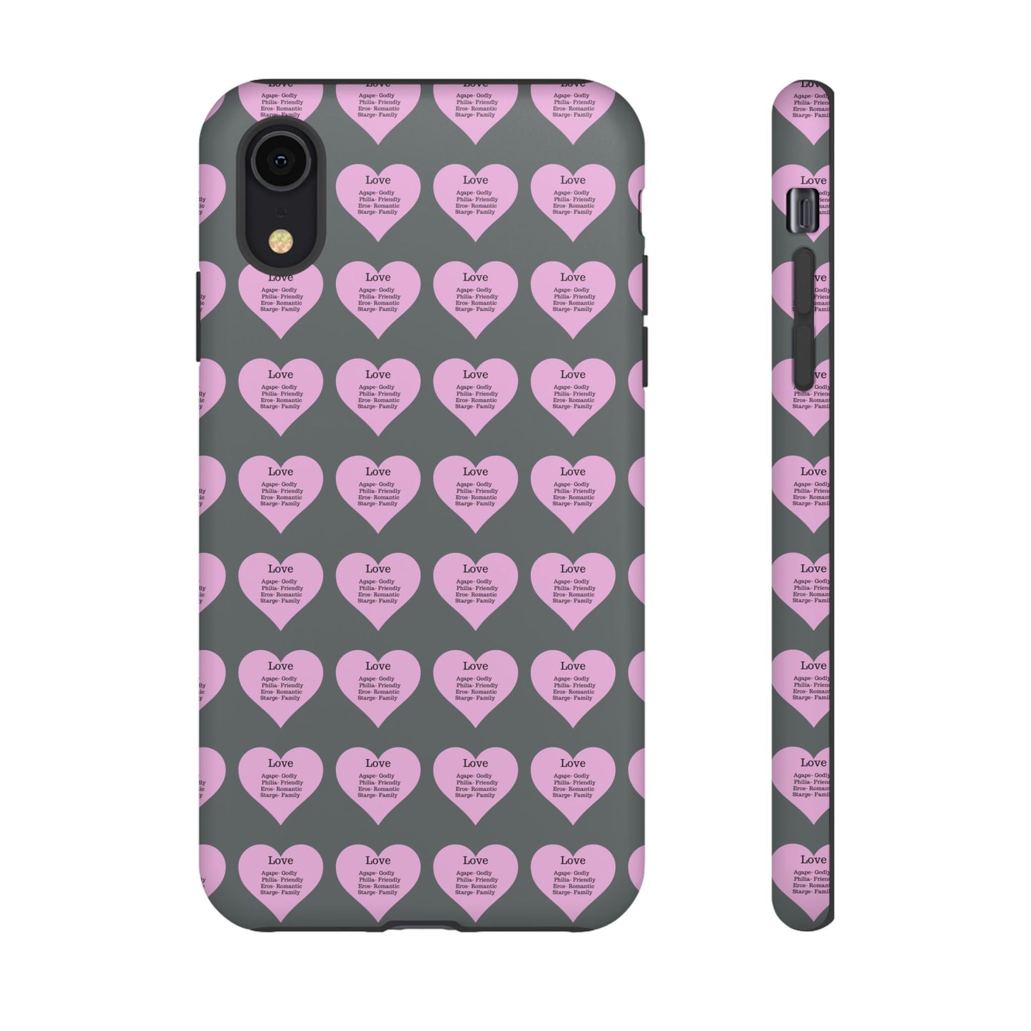 Hearts-A-Flutter Phone Case (iPhone, Google Pixel)(Dark grey)