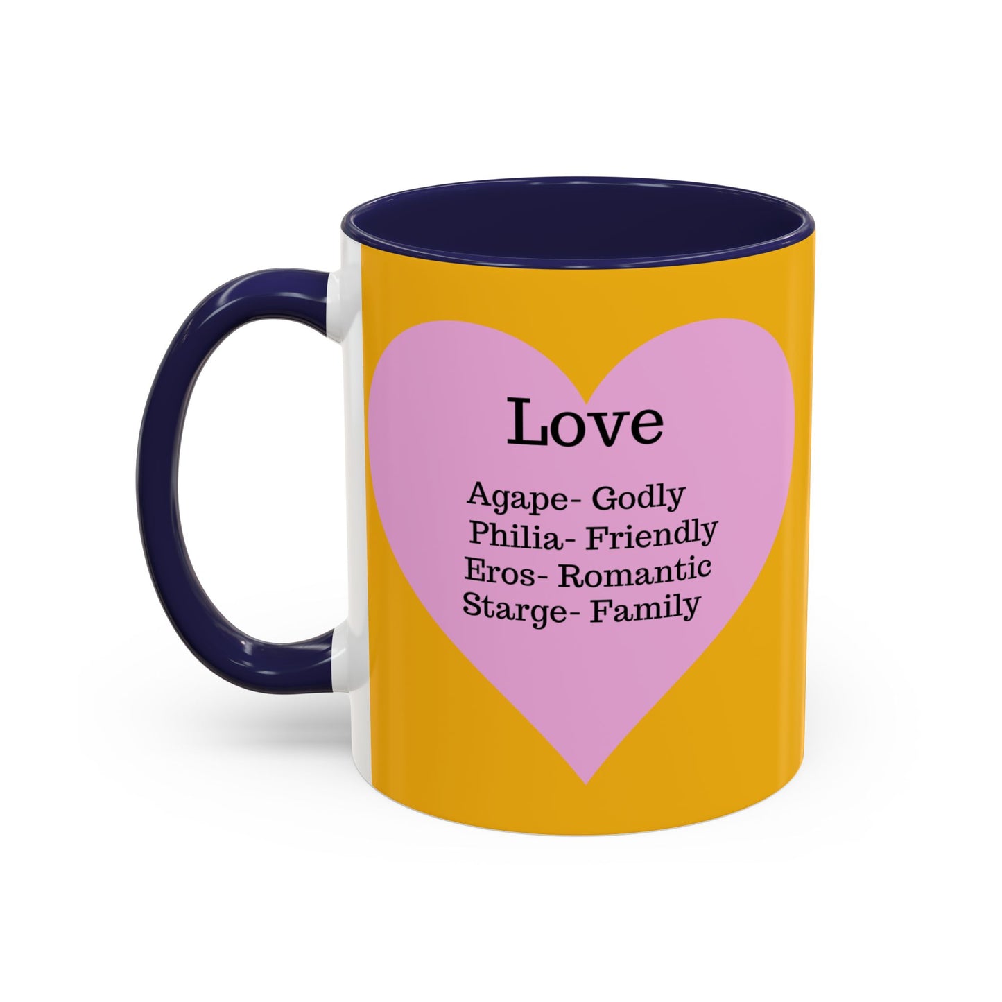 Charming Heart Accent Coffee Mug (Yellow)