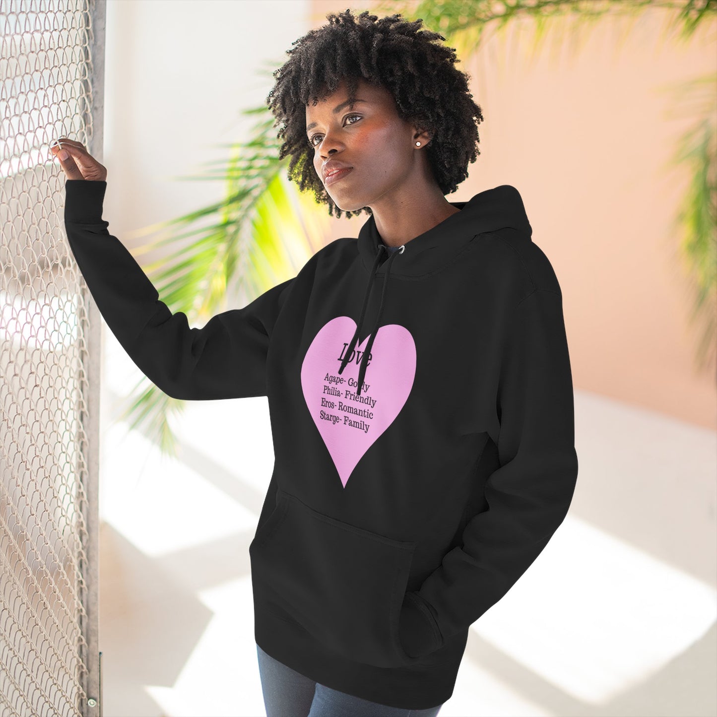 Cozy Heartfelt Love Fleece Hoodie | Soft Three-Panel Everyday Comfort