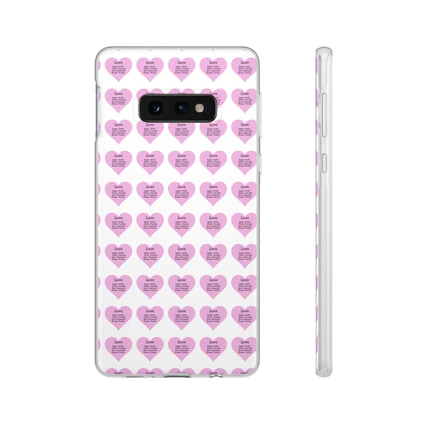 Pink Hearts Transparent Phone Case
