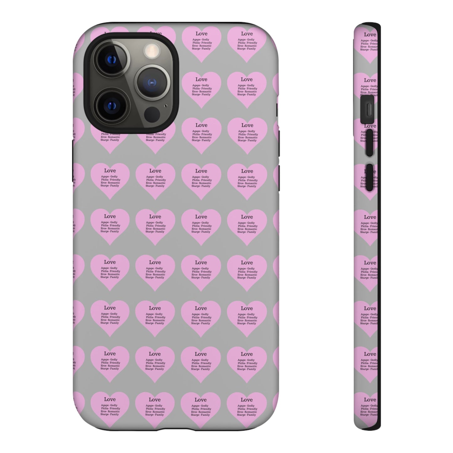 Hearts-A-Flutter Phone Case (iPhone, Google Pixel)(Light grey)