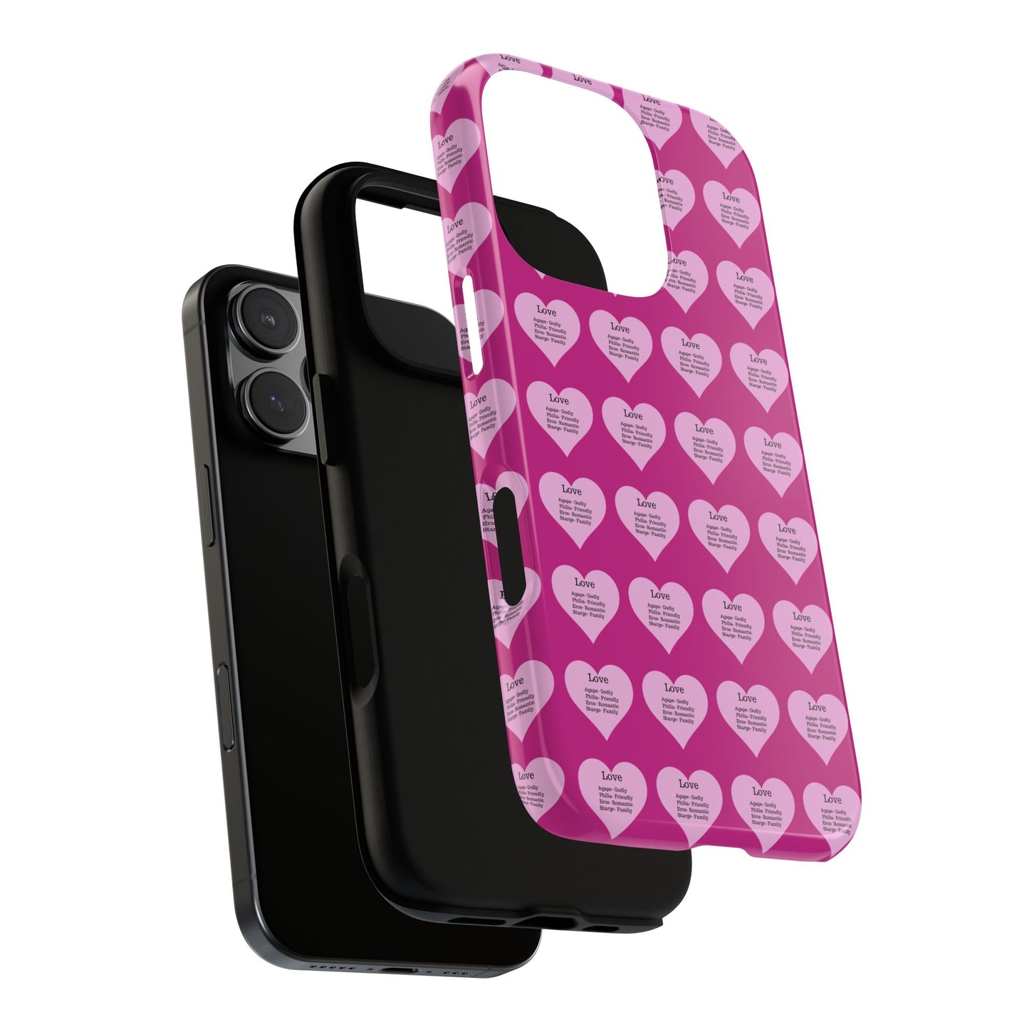 Hearts-A-Flutter Phone Case (iPhone, Google Pixel)(Pink)