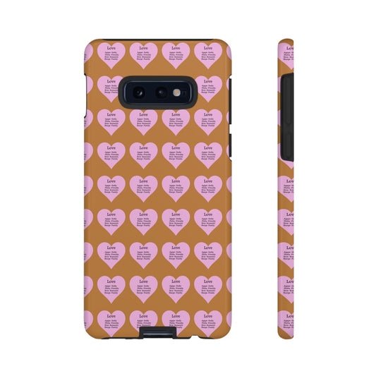 Hearts-A-Flutter Phone Case (Samsung)(Light brown)