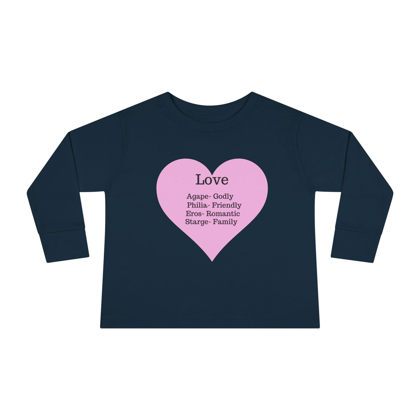 Types of Love Heart Toddler Long Sleeve Tee