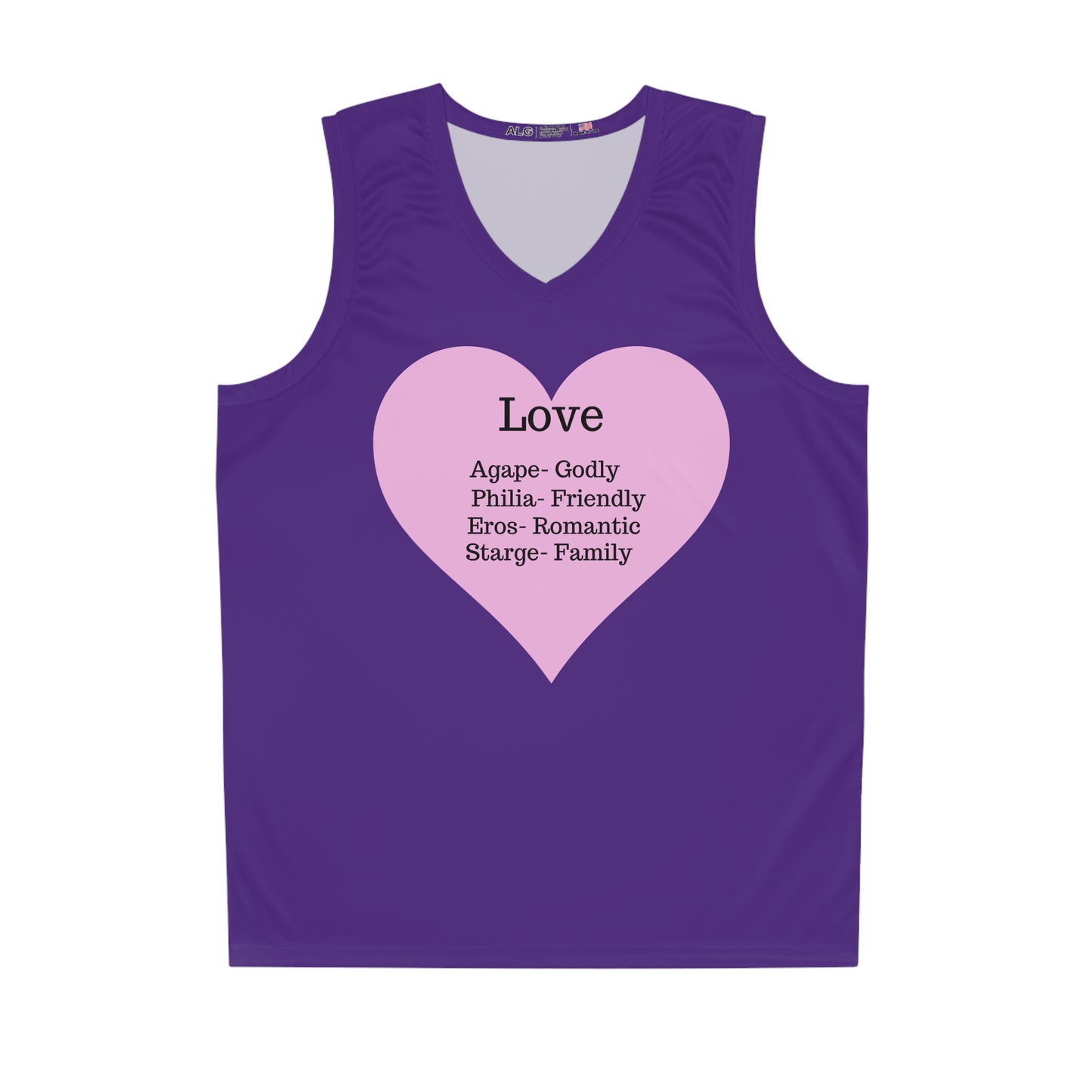 Love Heart Basketball Jersey (Purple)
