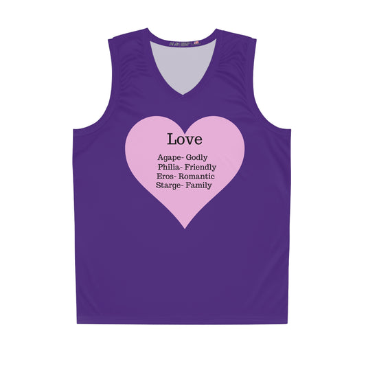Love Heart Basketball Jersey (Purple)