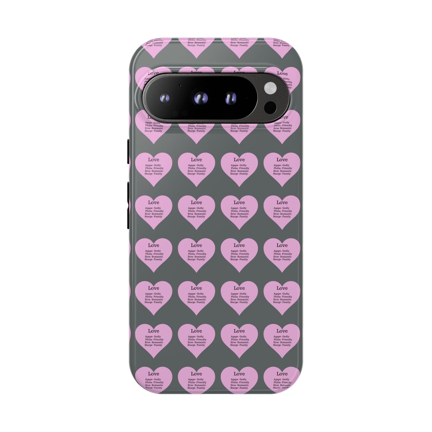 Hearts-A-Flutter Phone Case (iPhone, Google Pixel)(Dark grey)
