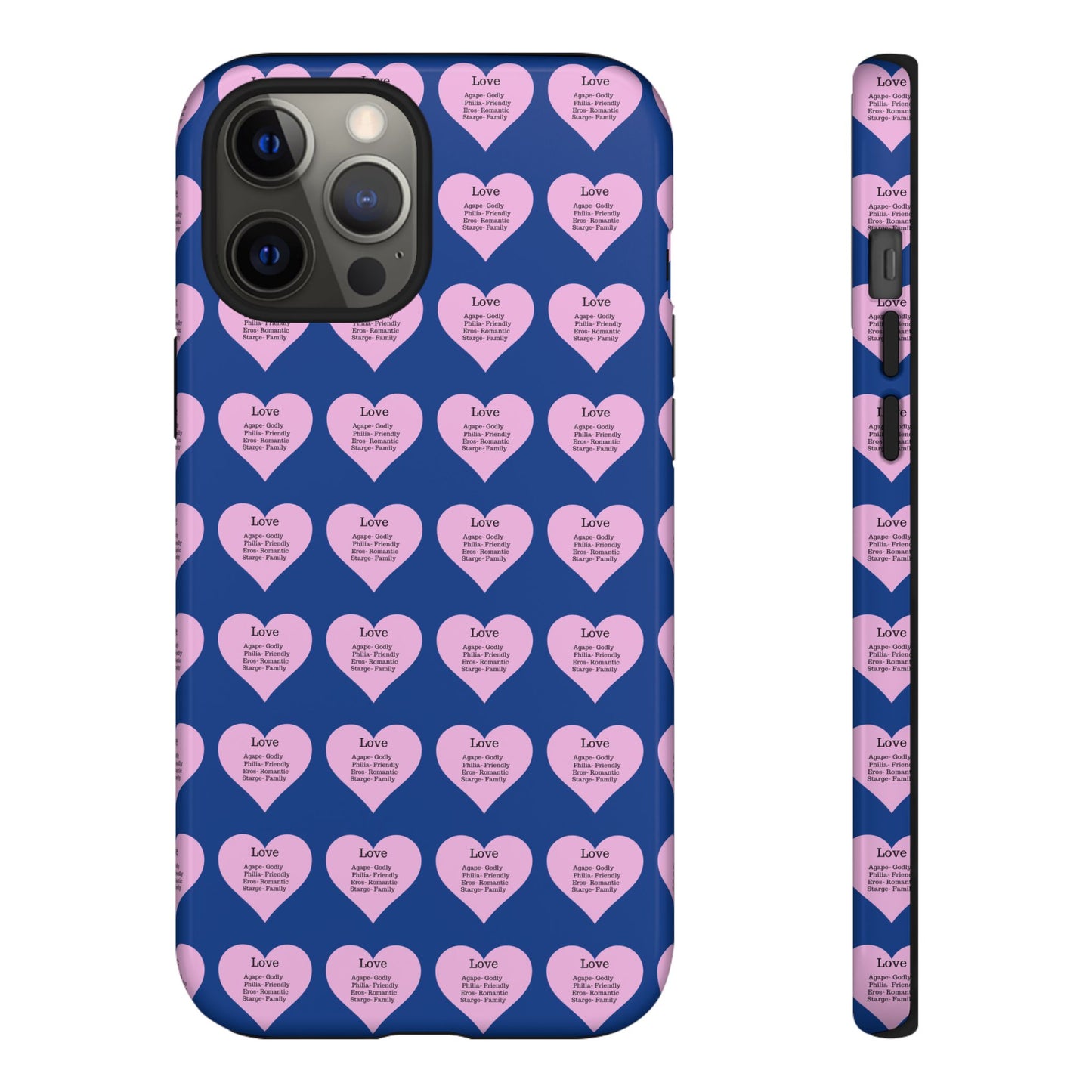 Hearts-A-Flutter Phone Case (iPhone, Google Pixel)(Dark blue)