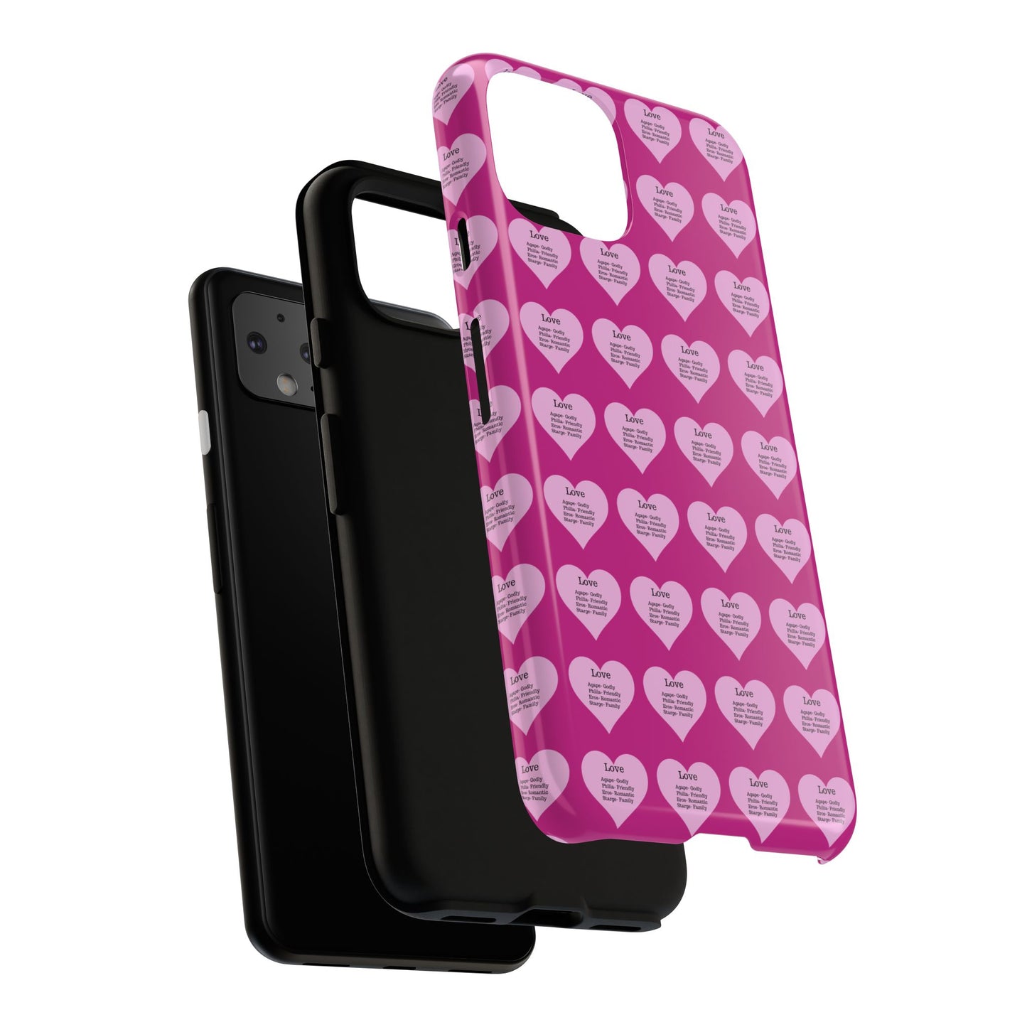 Hearts-A-Flutter Phone Case (iPhone, Google Pixel)(Pink)
