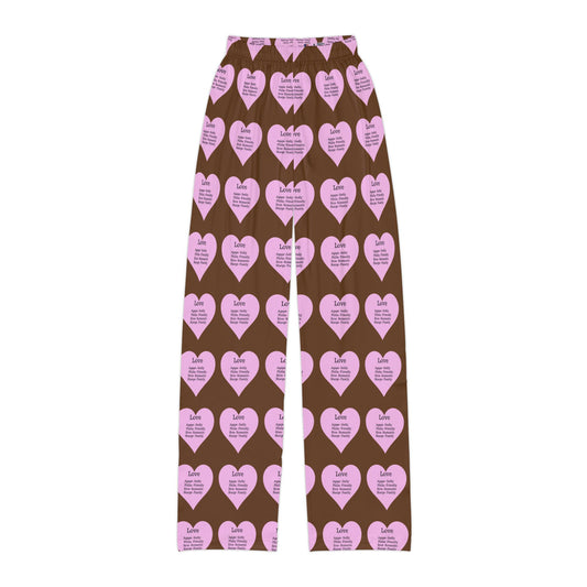 Kids' Love Heart Lounge Pants (Brown)