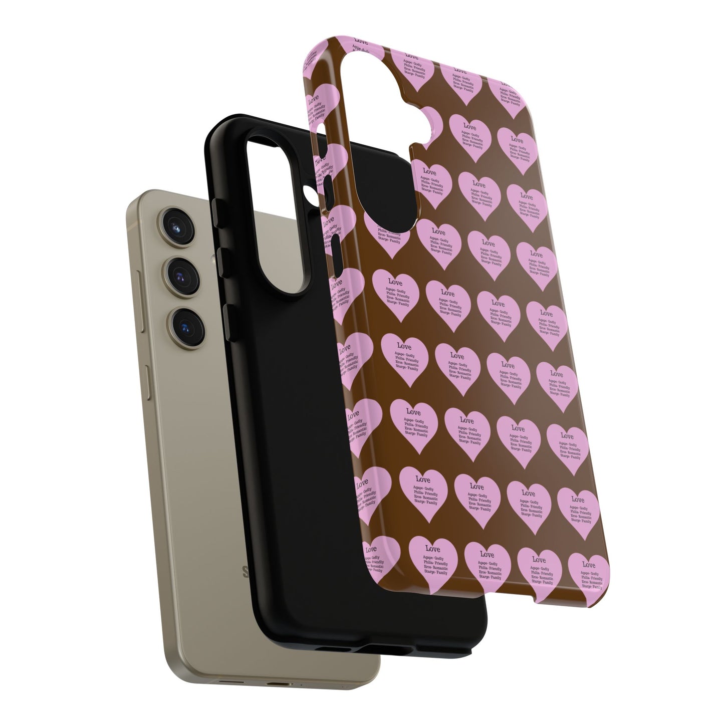 Hearts-A-Flutter Phone Case (Samsung)(Brown)
