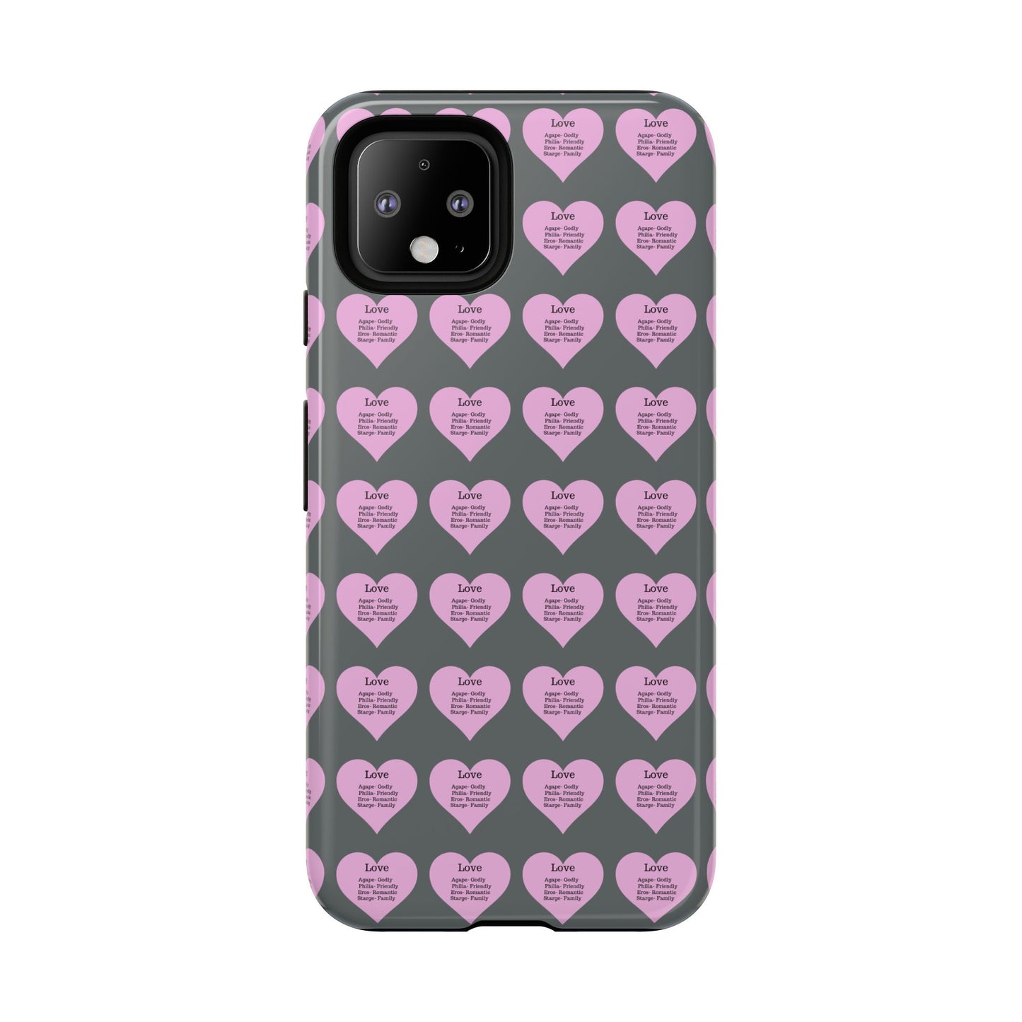 Hearts-A-Flutter Phone Case (iPhone, Google Pixel)(Dark grey)