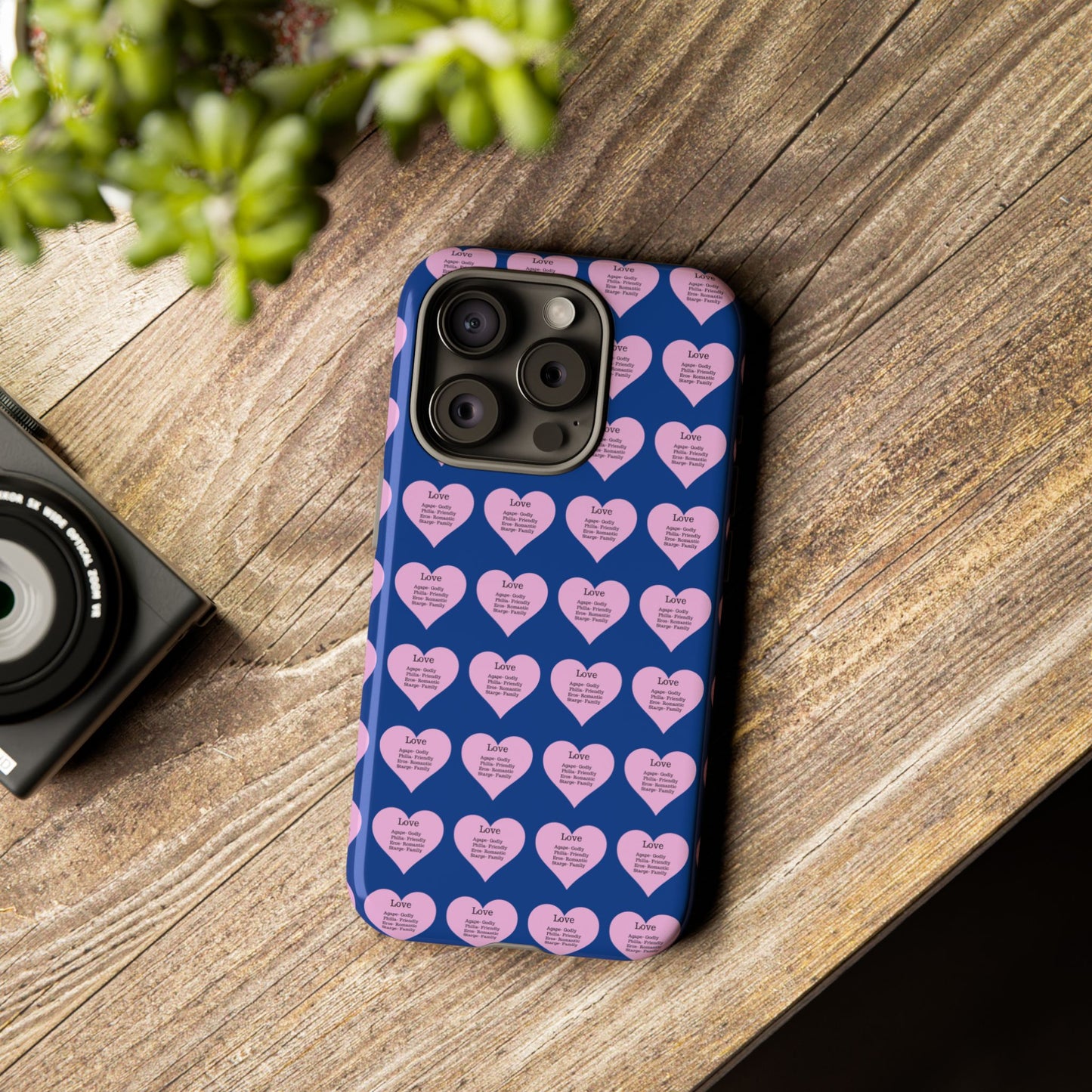 Hearts-A-Flutter Phone Case (iPhone, Google Pixel)(Dark blue)